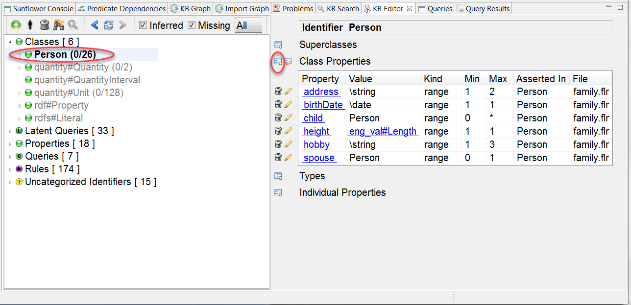 Use **Add a class property to the class** button to add a new class property to **Person**