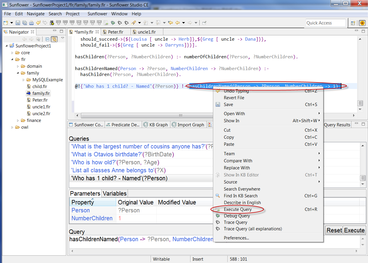 Execute a highlighted query with the right-click menu in **Text Editor**