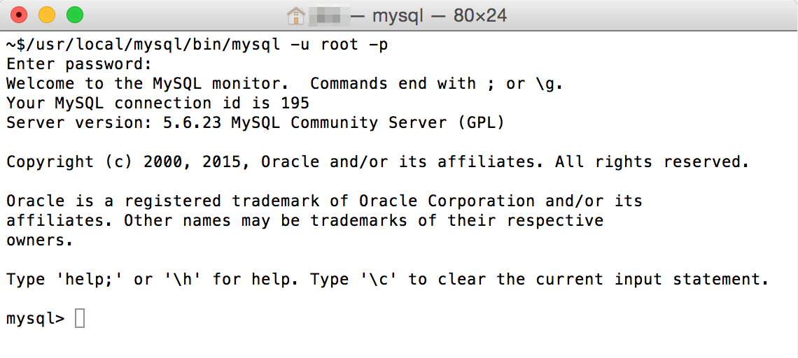 Logging into MySQL from Terminal